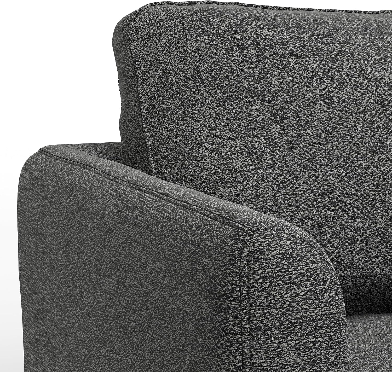 SIMPLIHOME Livingston 76' Wide x 33' High Sofa in Charcoal Grey Woven-Blend Fabric, Handcrafted Loveseat Couch for Living Room or Family Room, Mid-Century Modern Style, Solid Wood Frame