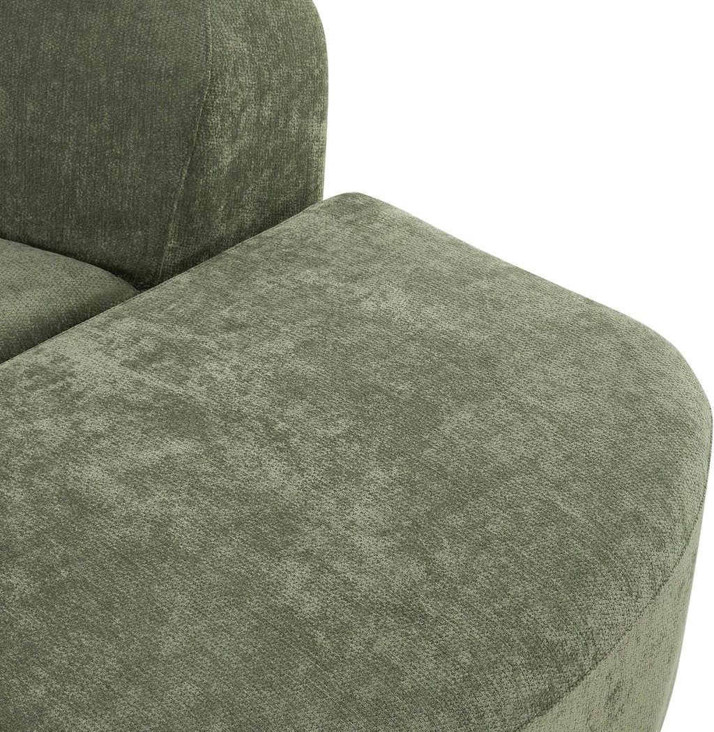 Merax Modern Curved Sectional Sofa with Ottoman, Couch 4-Piece Set High-Density Compressed Sponge, Fully Assembled, Right Hand Facing, Plush Deep Seat for Living Room, Lounge, Apartment, Green