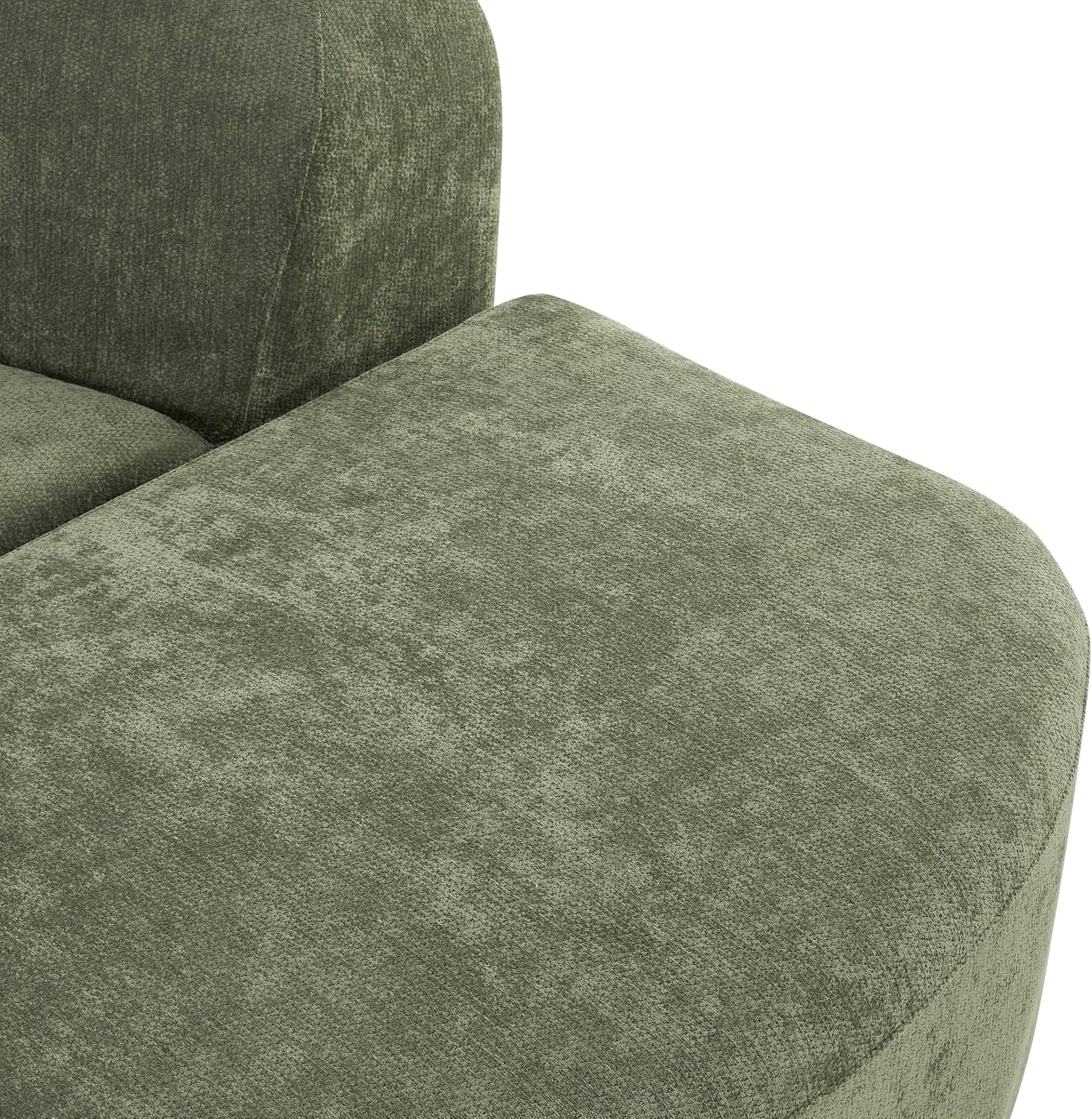 Merax Modern Curved Sectional Sofa with Ottoman, Couch 4-Piece Set High-Density Compressed Sponge, Fully Assembled, Right Hand Facing, Plush Deep Seat for Living Room, Lounge, Apartment, Green