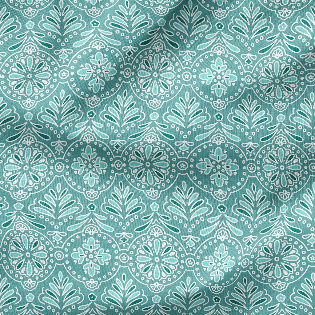 Arden 4-Pack Outdoor Patio Dining Chair Cushion, 20x44, Rain-Proof Seat Pad, Fade-Resistant Outdoor Cushion Turquoise Daphne Medallion